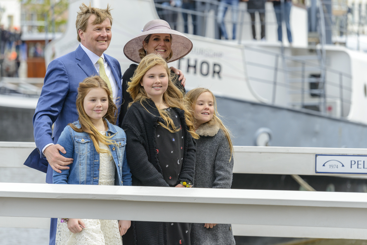 The Royal Family of The Netherlands during Kingsday in Zwolle