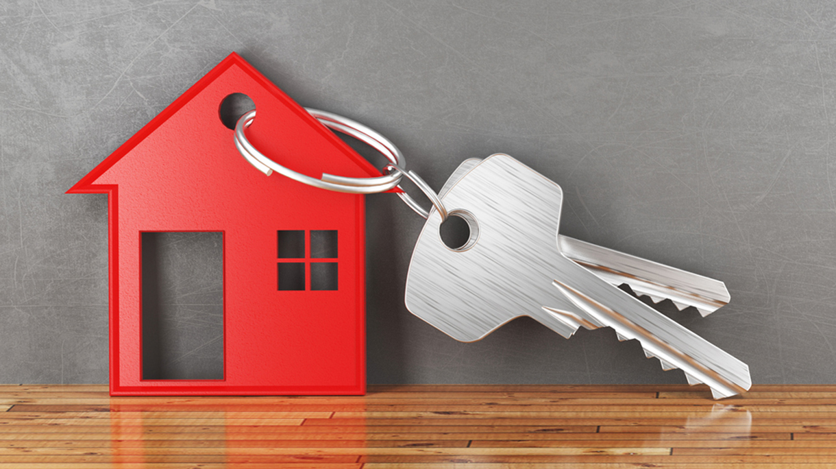 Keys of new home, house, render 3d illustration