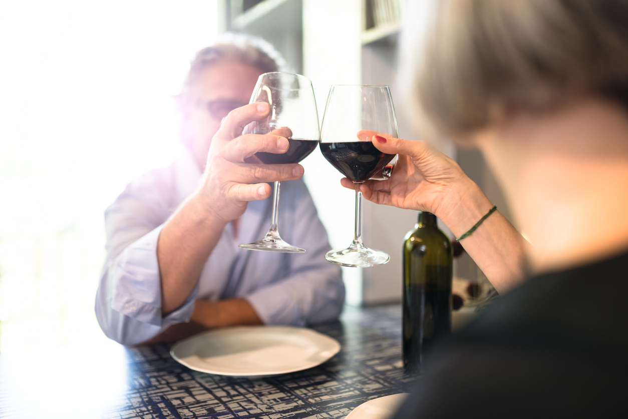mature couple dinner at restaurant