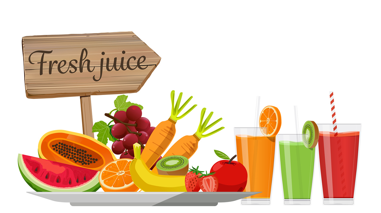 Fresh juice from fresh fruit. Healthy concept object.