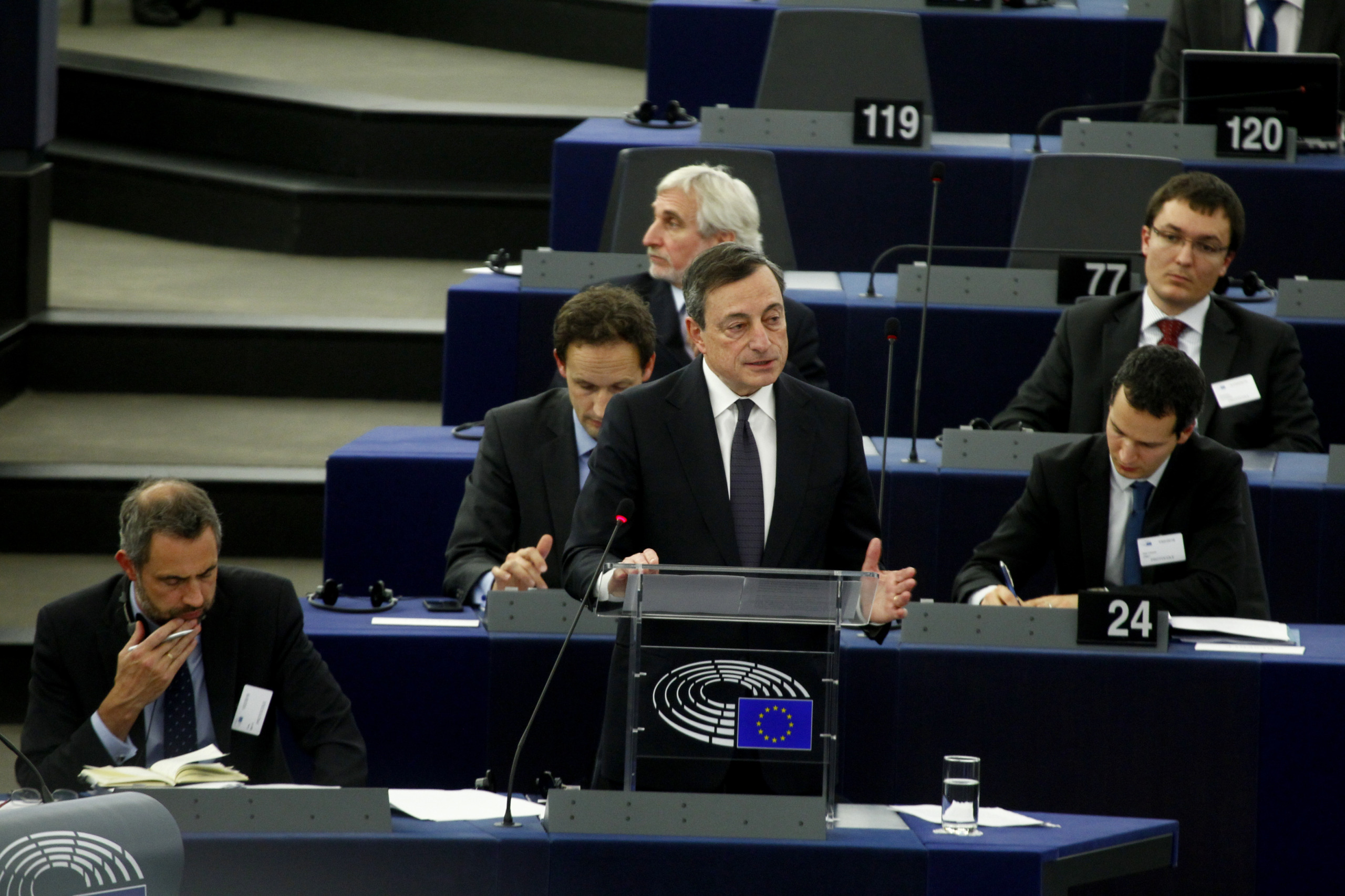 Mario Draghi Presents ECB Report At EU Parliament