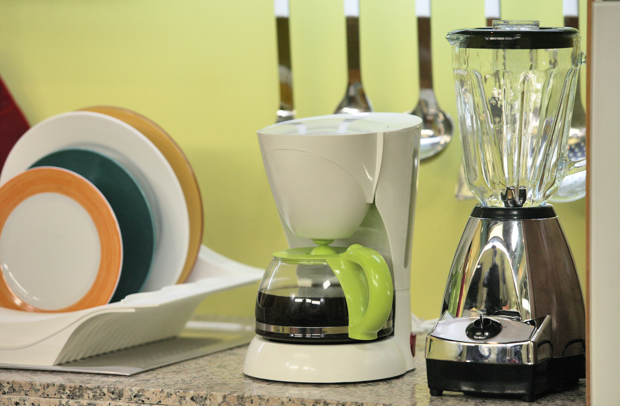 kitchen with coffee maker and fruit press