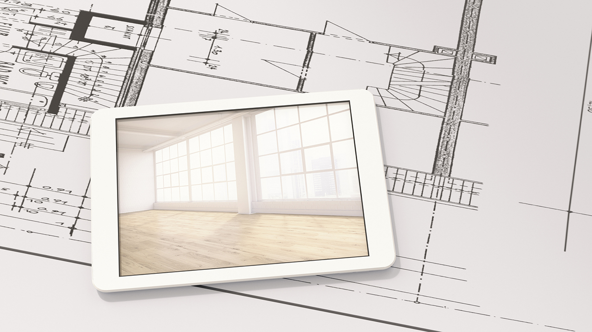 Smart home app on digital tablet