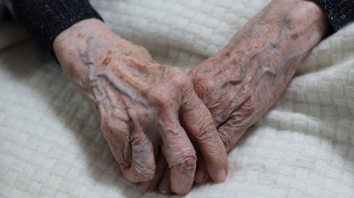 102 years old woman’s hands