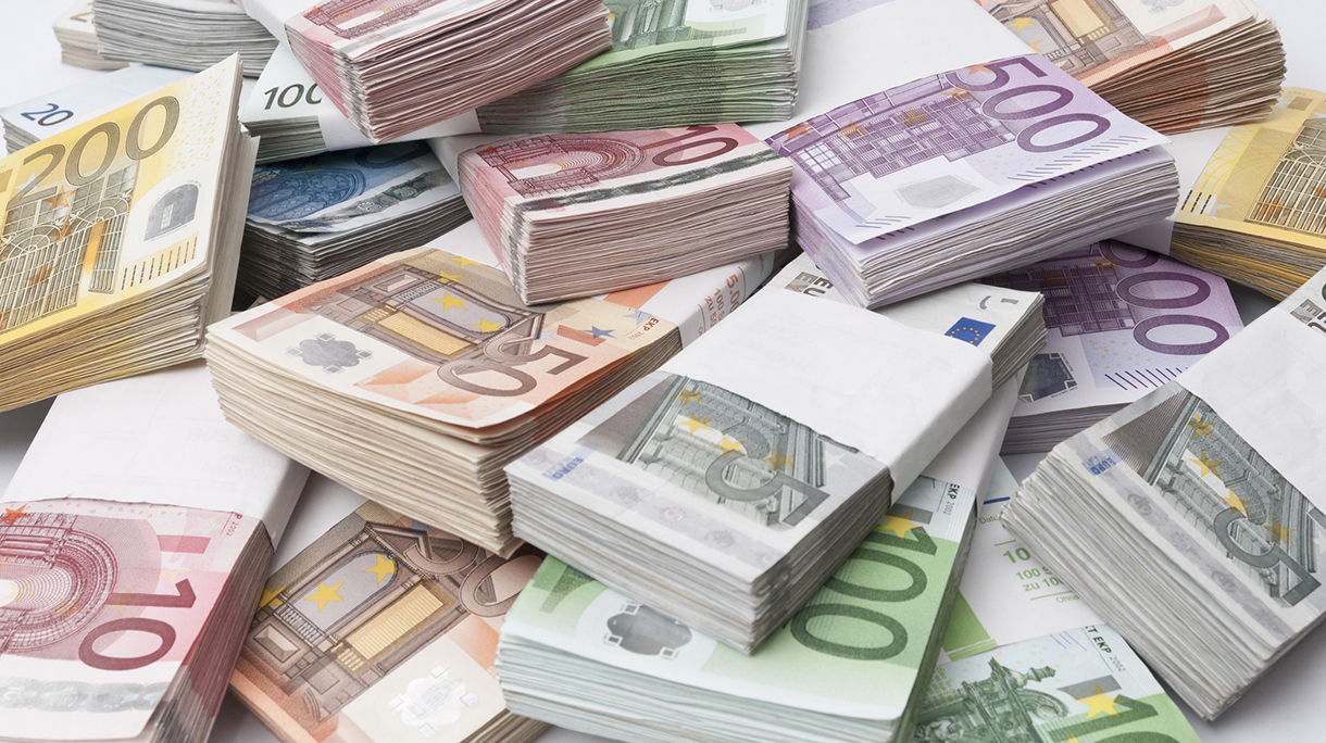stack of euro banknotes