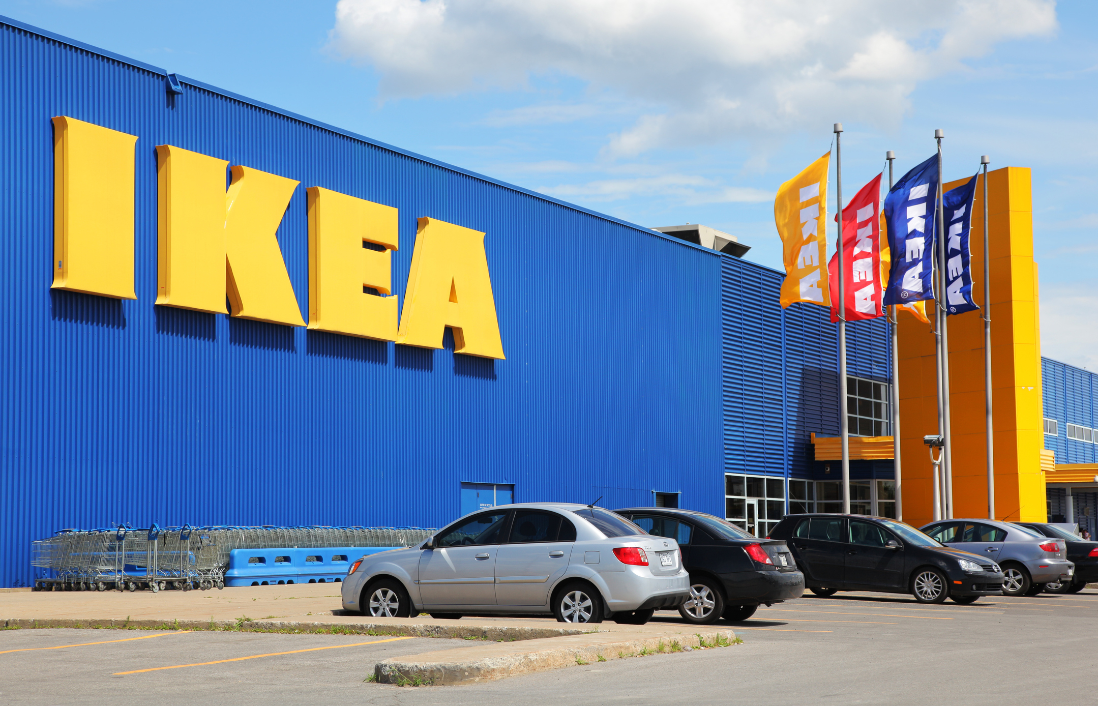 IKEA Store Building and Flags