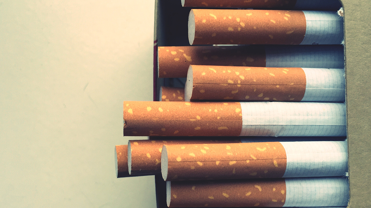 Close-Up Of Cigarette Pack On Table