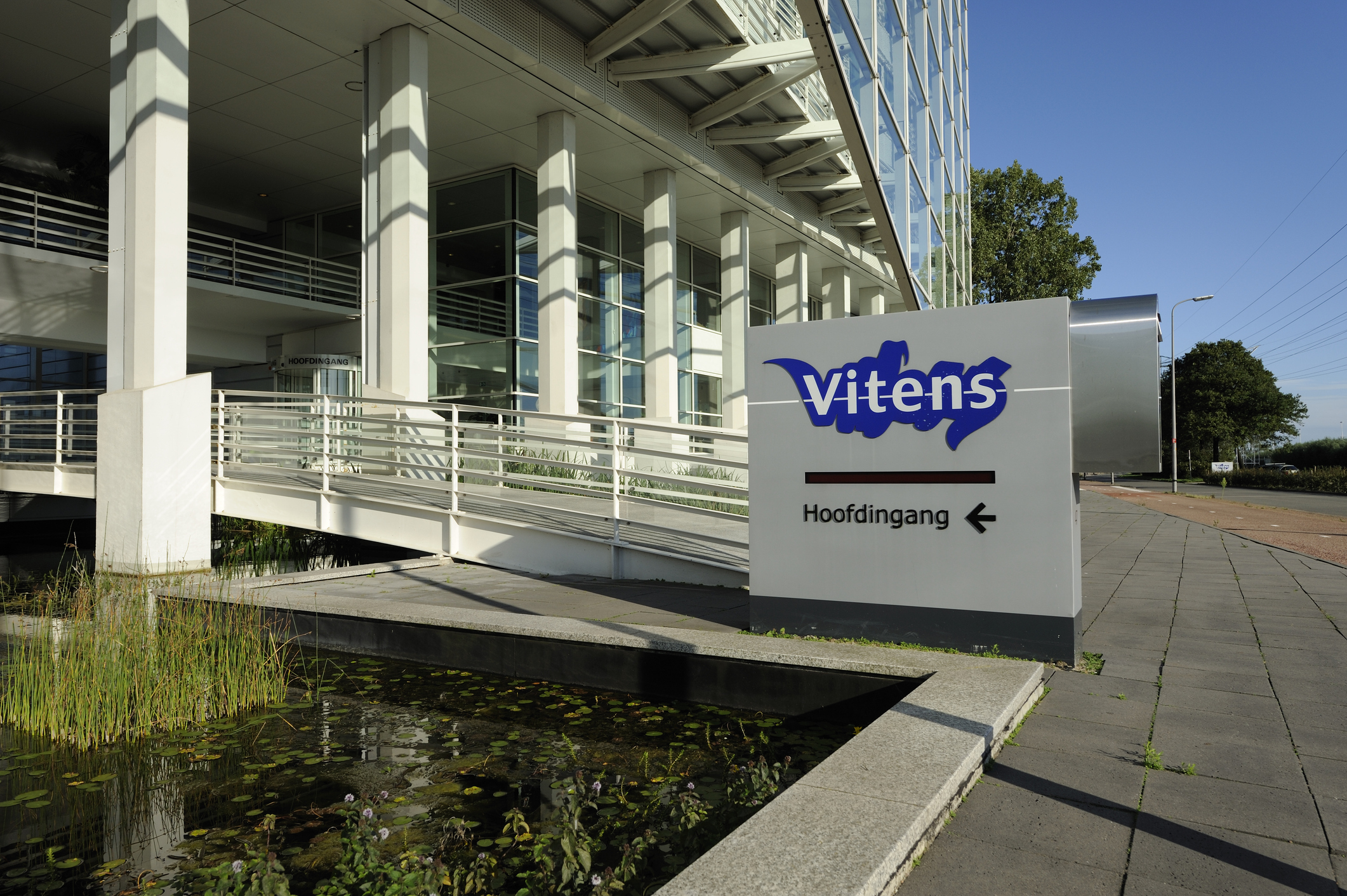Main entrance of Vitens office building in Utrecht the Netherlands