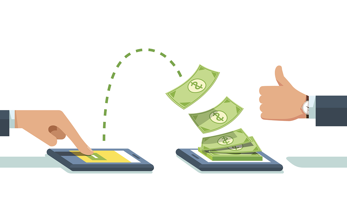 People sending and receiving money wirelessly