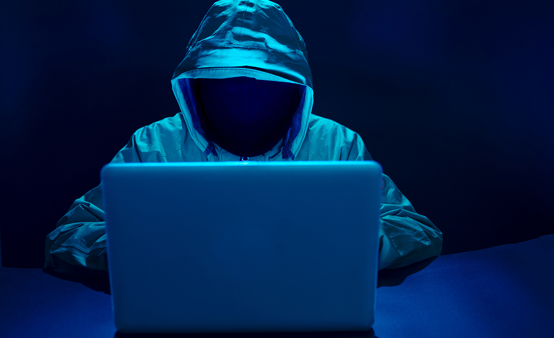 Hacker attacking internet