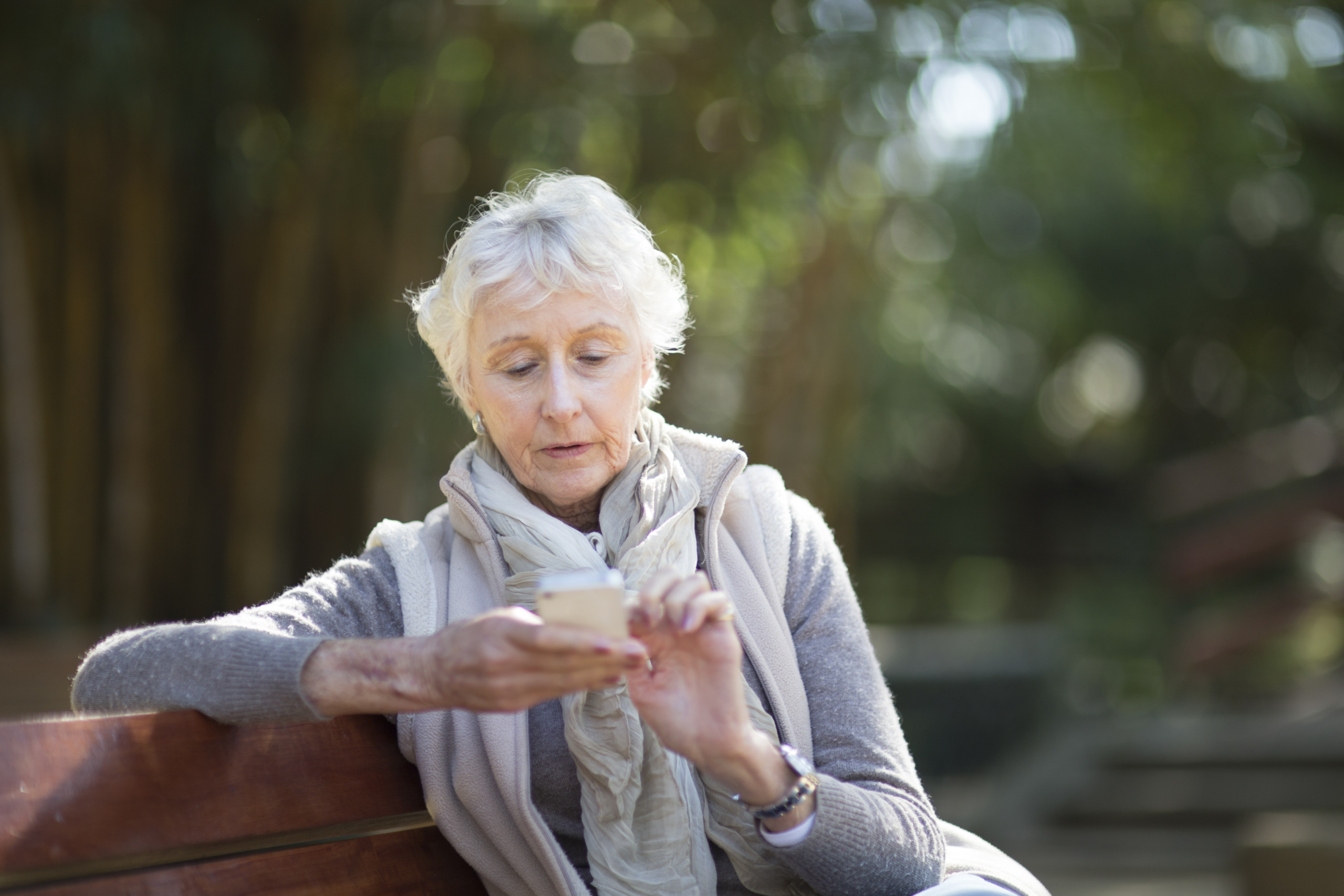 Senior woman using smart phone