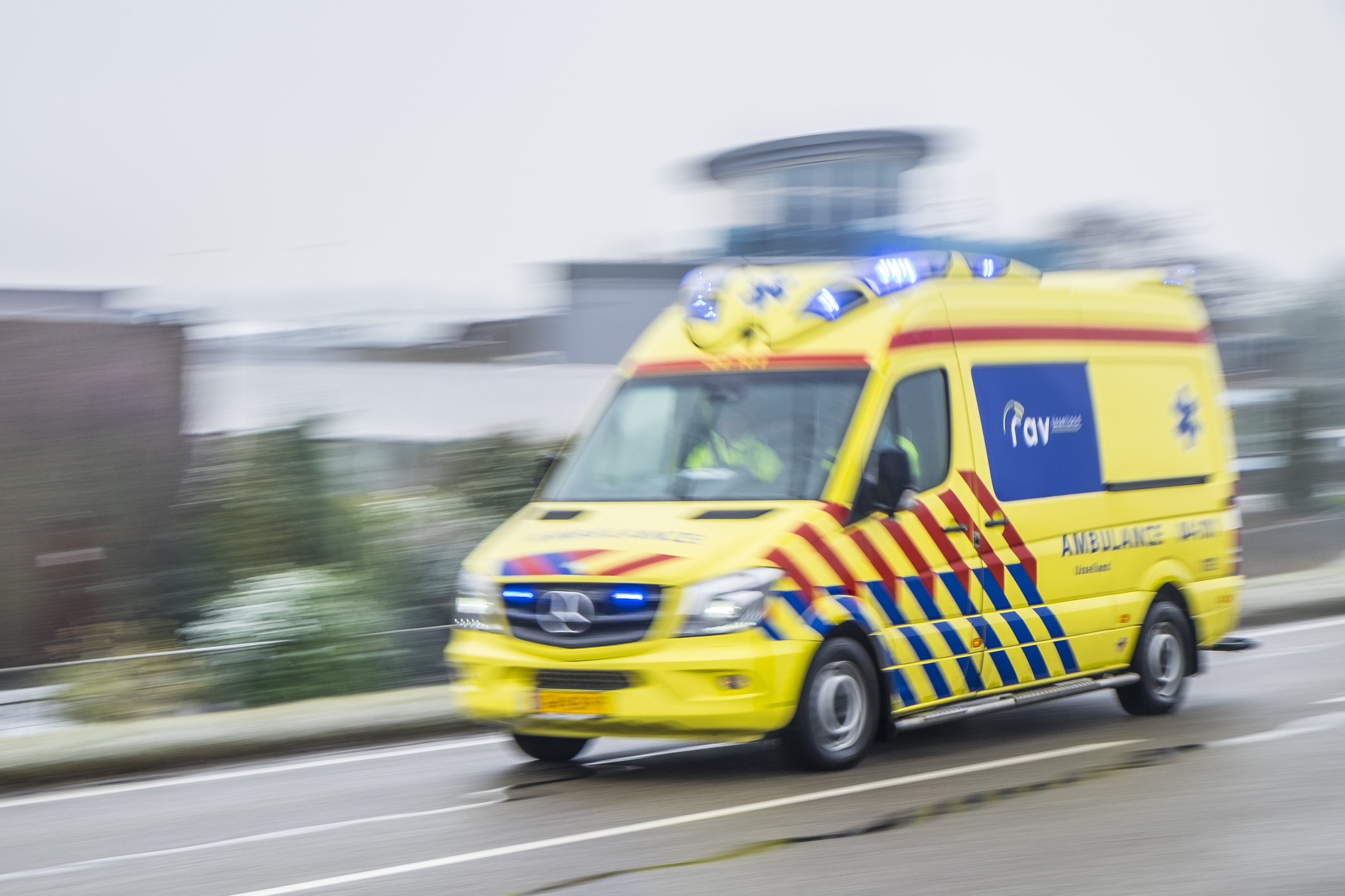 Ambulance rushing to an accident at high speed