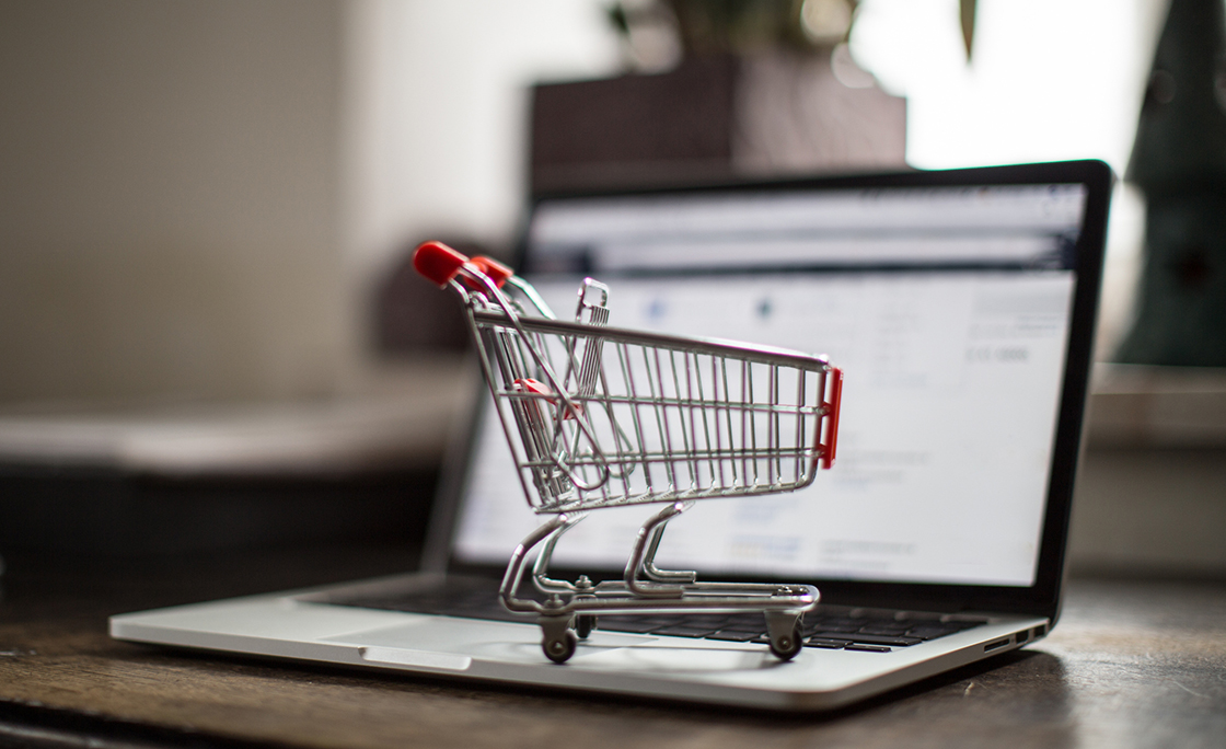Shopping Cart on Laptop