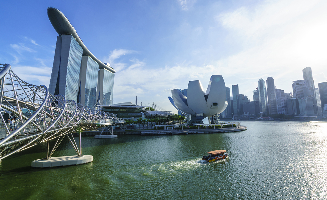 Singapore skyline and Marina Bay
