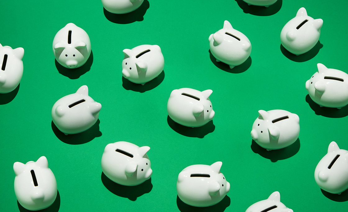 Random little white piggy banks