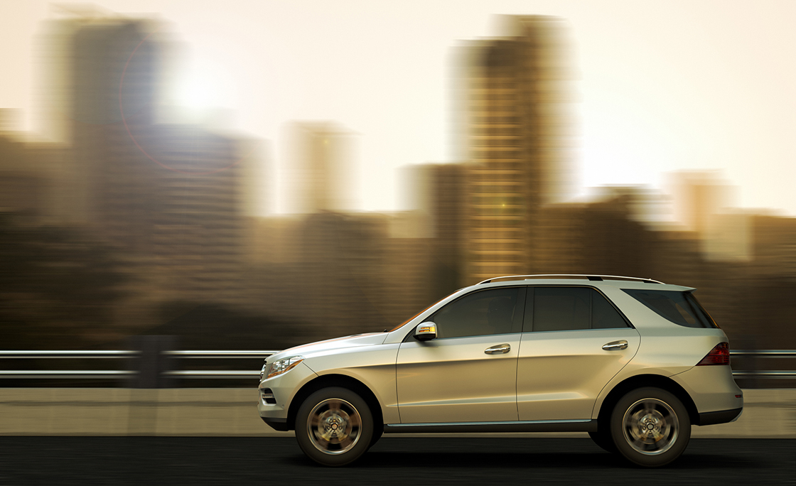 fast moving SUV