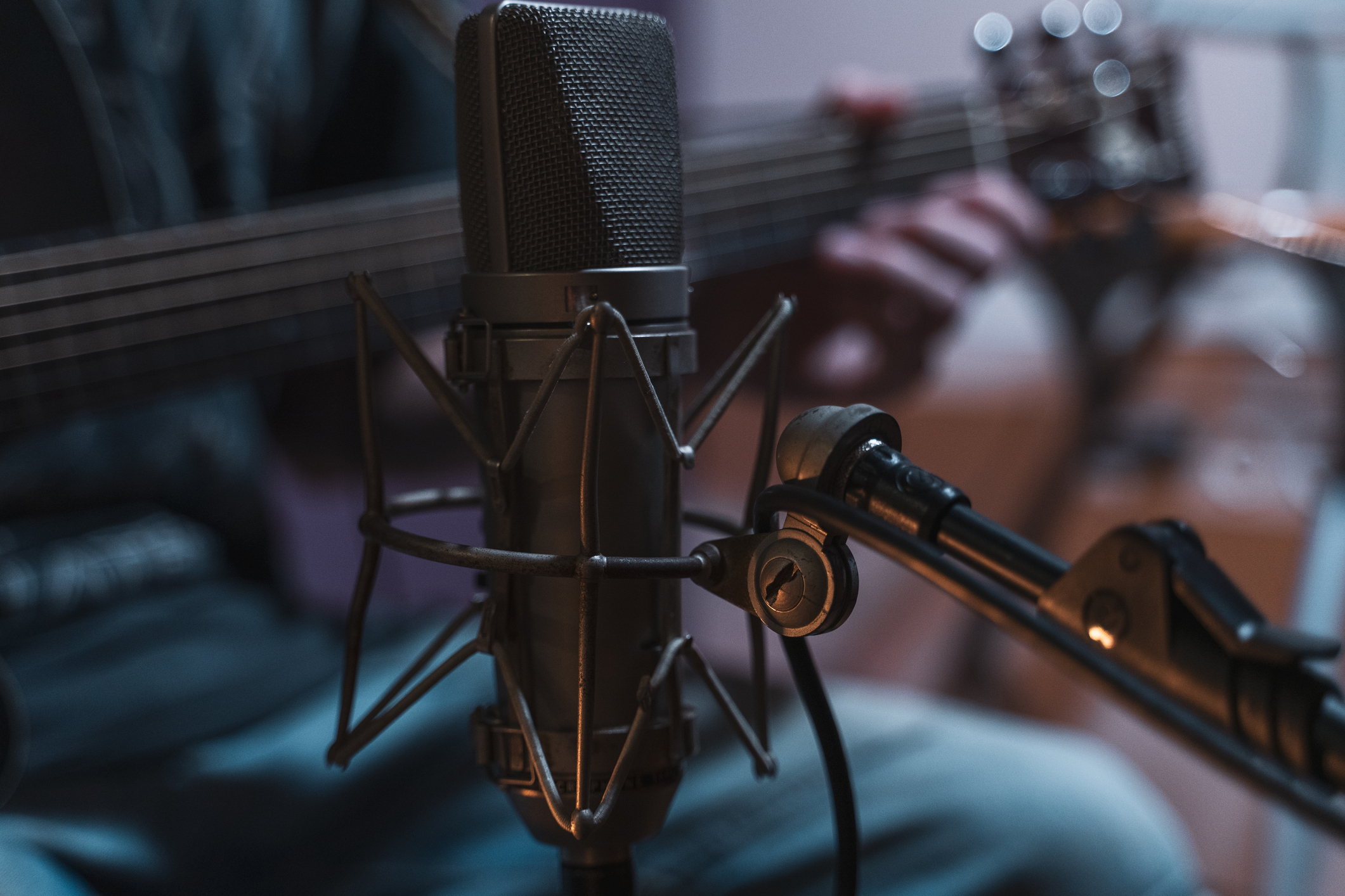 Microphone in recording studio