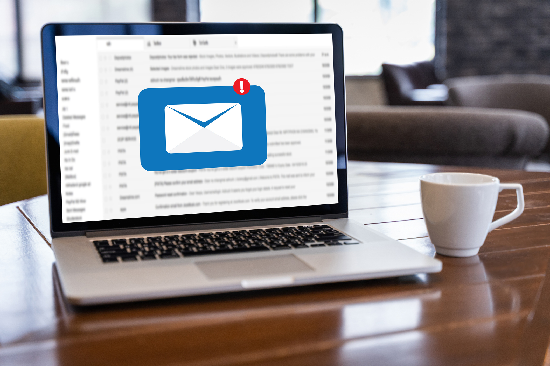 E-Mail Notification On Laptop Screen