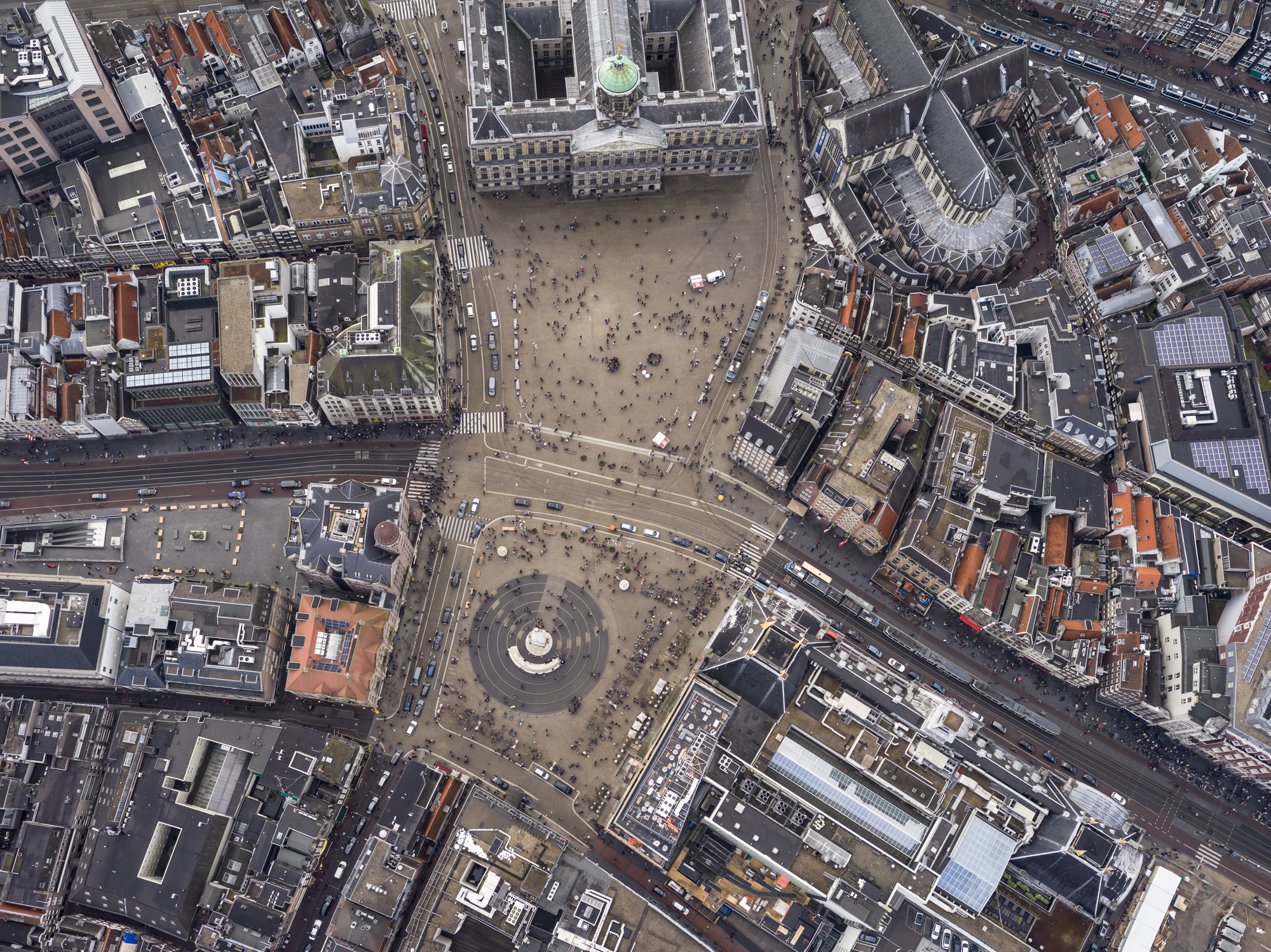 Aerial of Amsterdam center