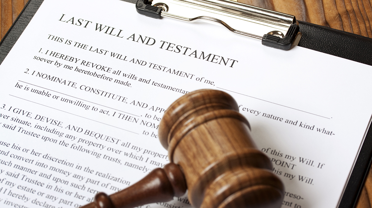 Last Will and Testament with Gavel