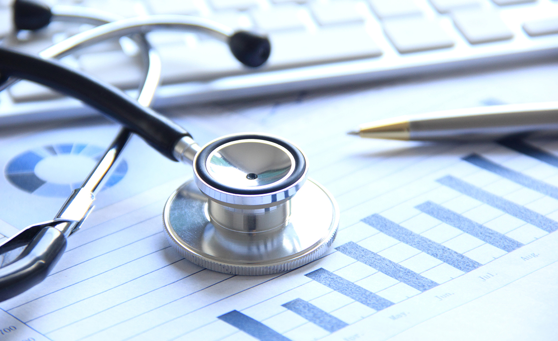 Stethoscope with financial statement
