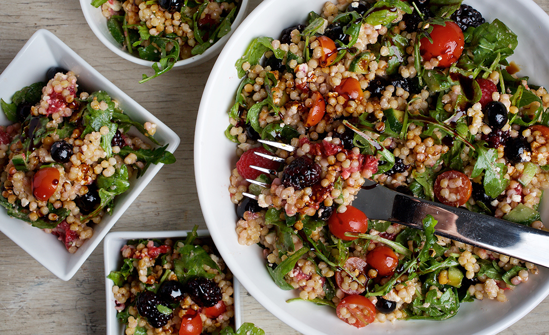 Couscous Salad With Summer Fruit and Arugula