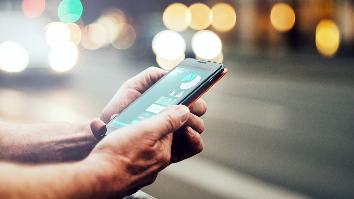 Smartphone showing health data.