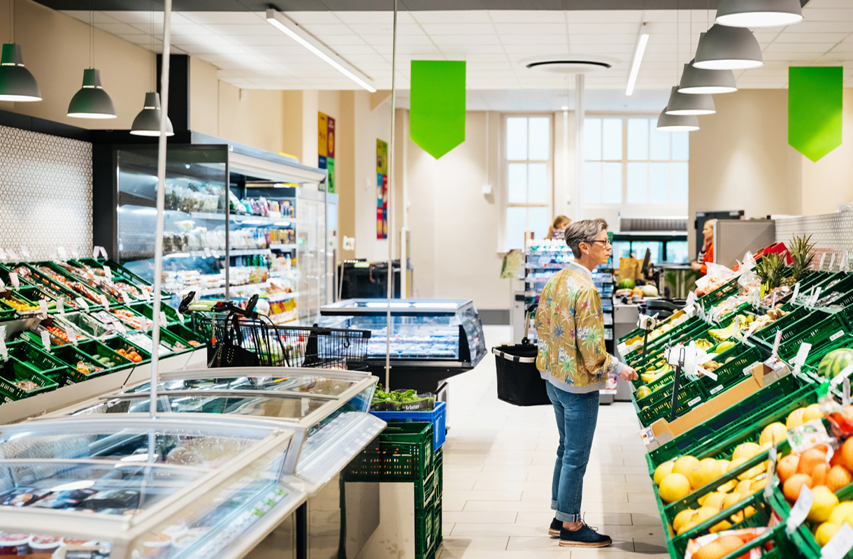 Senior Woman Shopping For Fruit And Vegetables