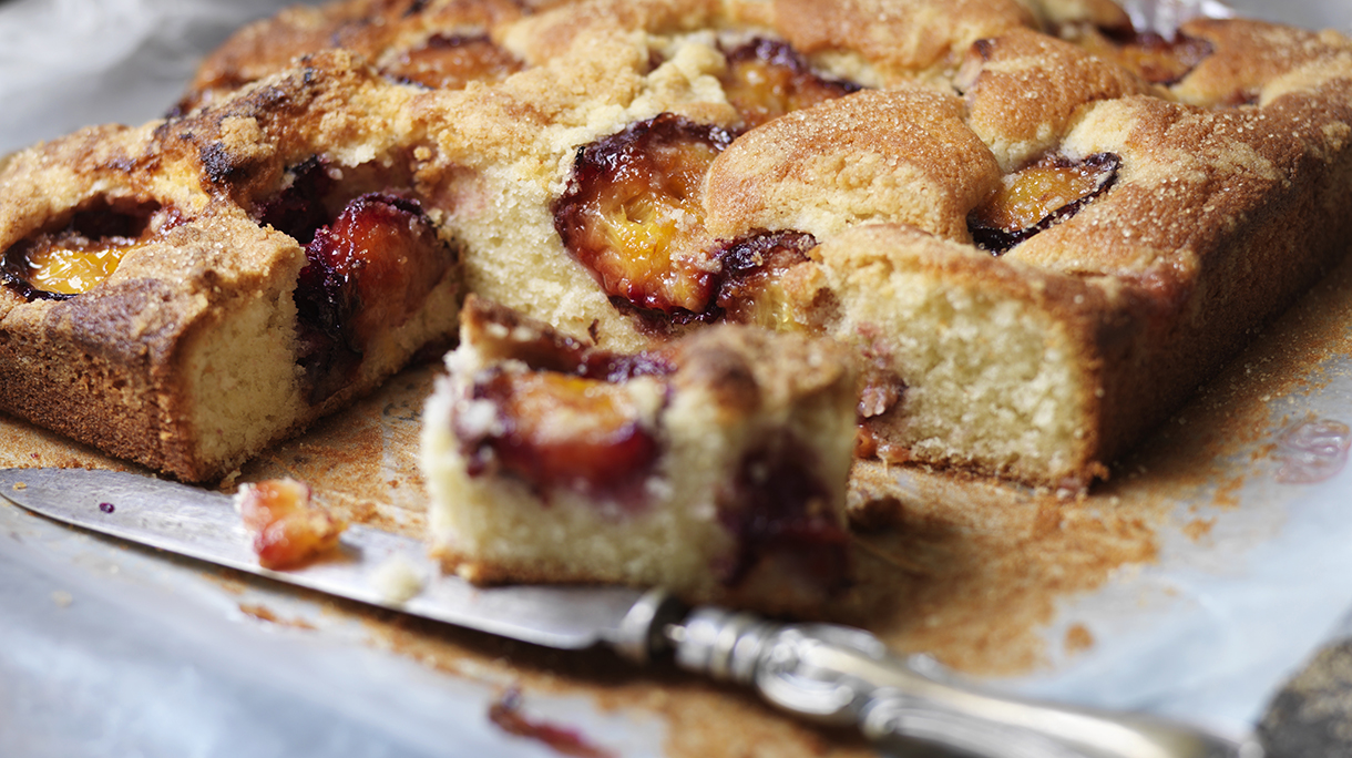 Tray of baked fruit tart