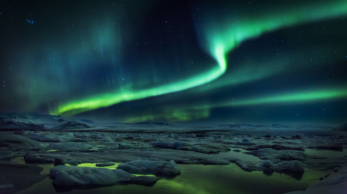 Aurora Borealis or Northern lights, Iceland
