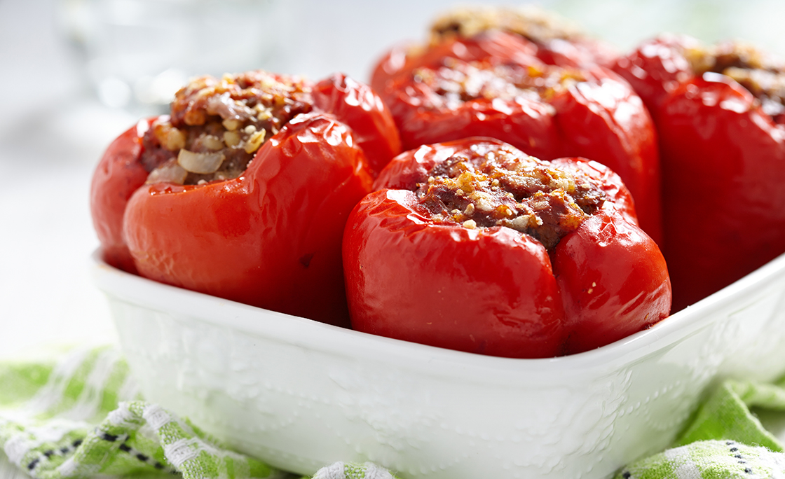 stuffed peppers with meat and bulgur