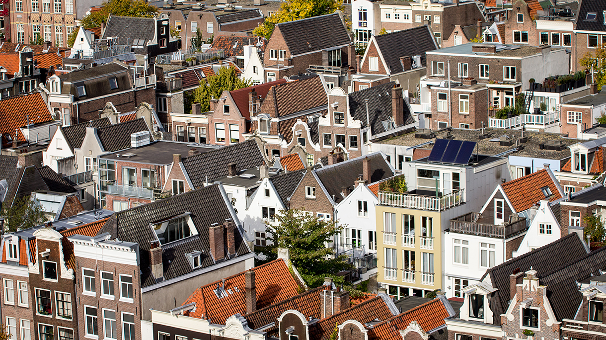 Aerial View Of Houses In Town