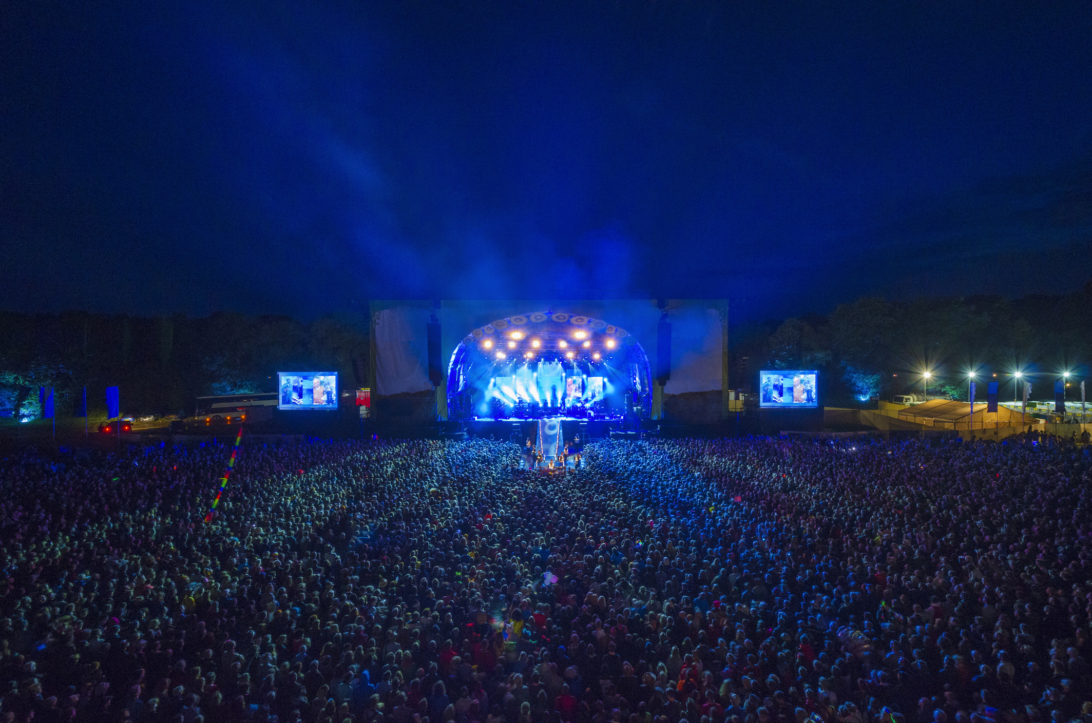 Crowd attending music festival
