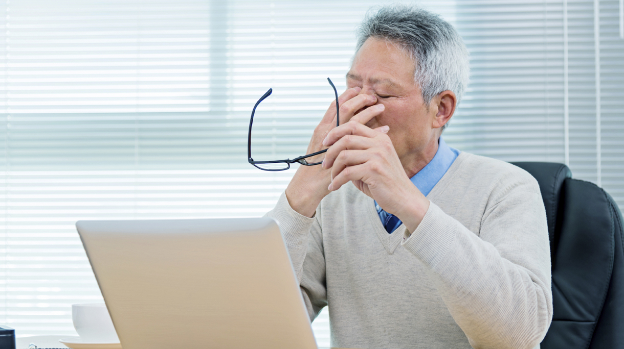 Senior businessman working