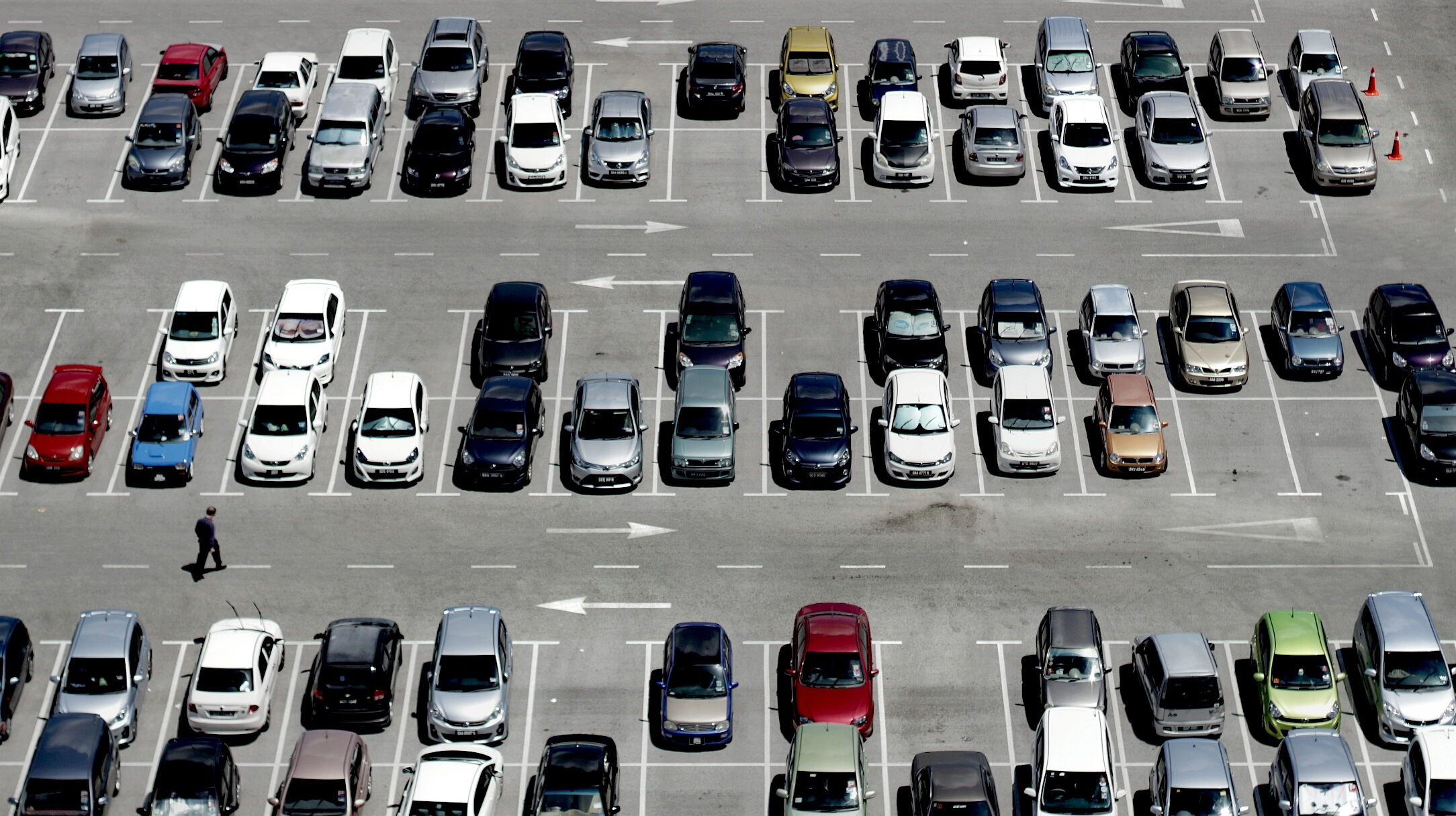 High Angle View Of Parked Cars