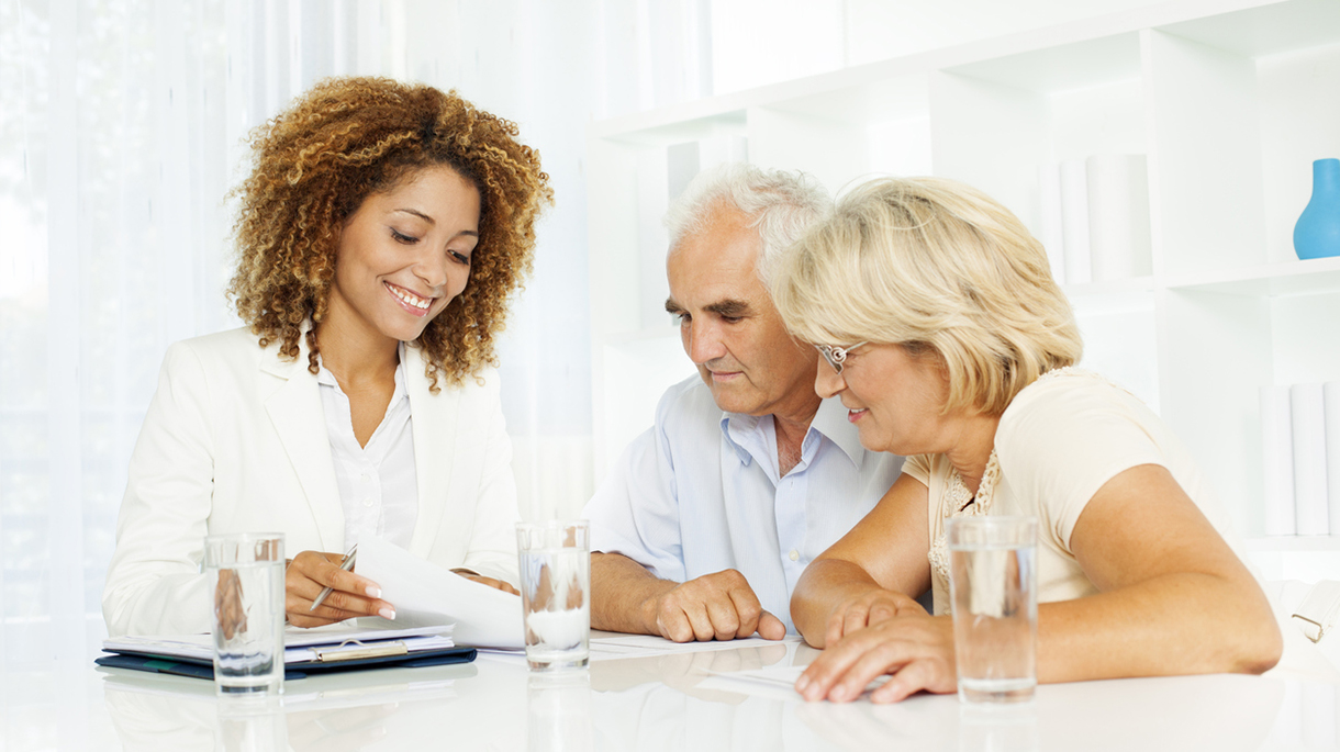 Senior Couple Meeting with Financial advisor.