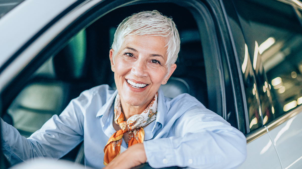 Mature woman driving a car