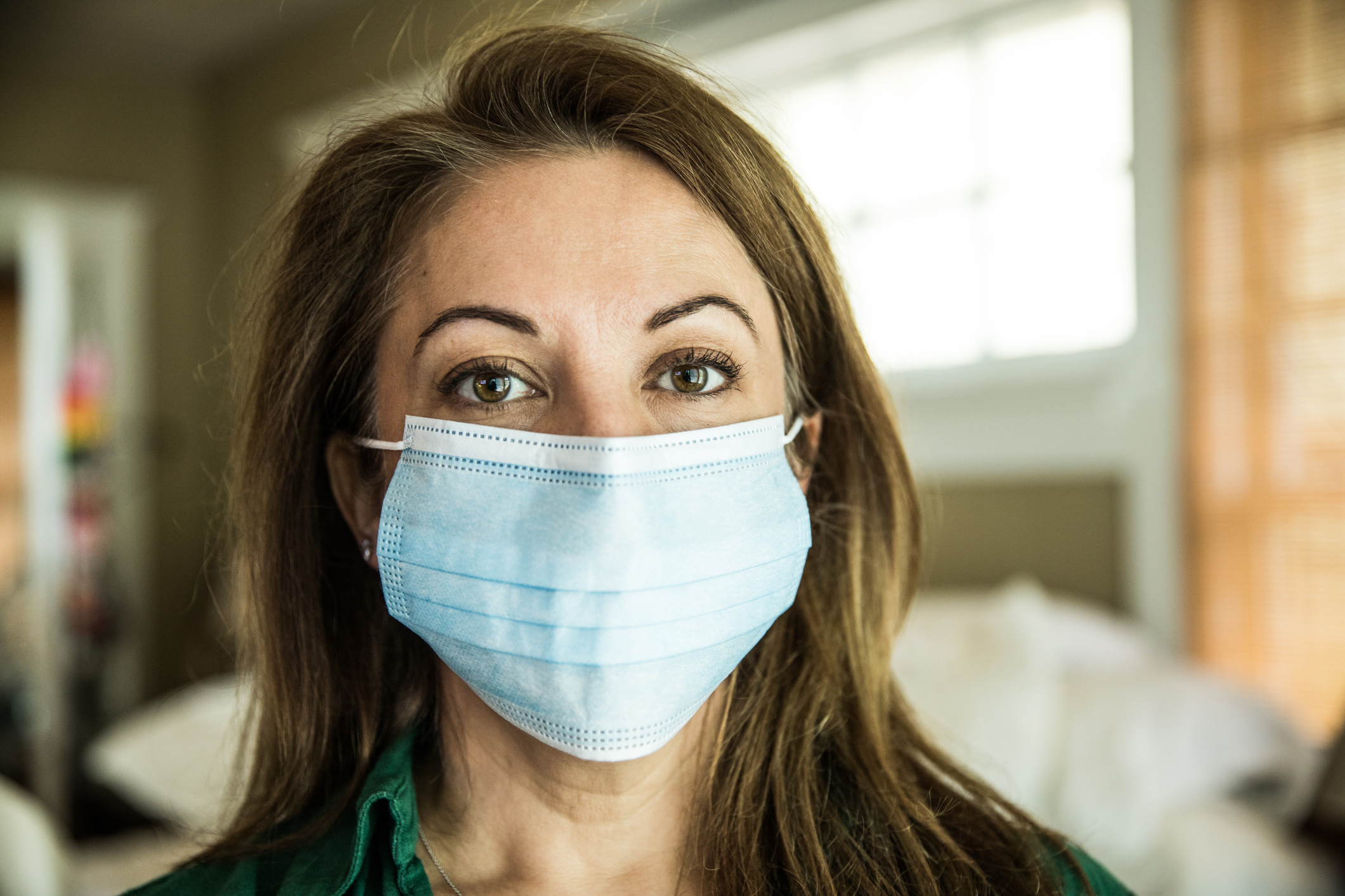 Woman wearing surgical mask