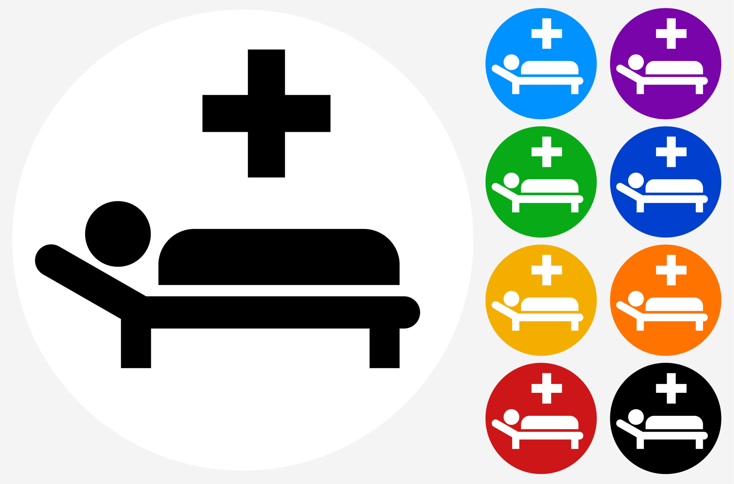Sick Man with Medical Cross Icon