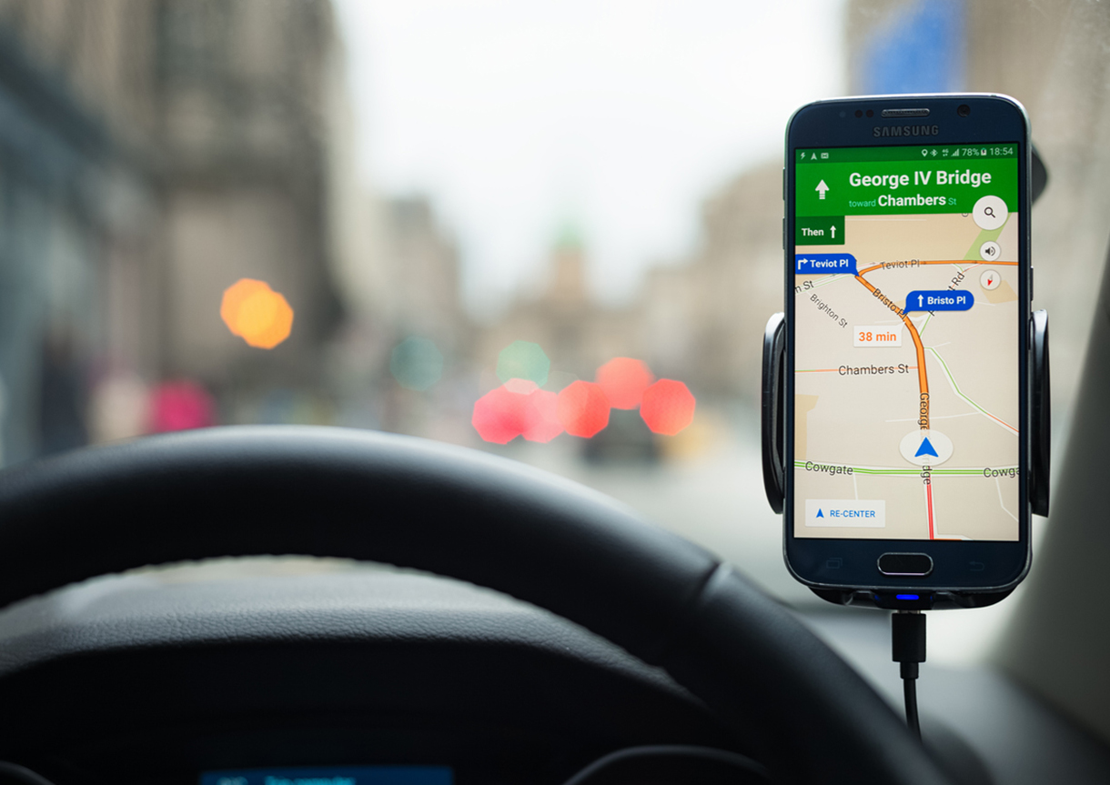 Google Maps Navigation on a Samsung S6 smartphone