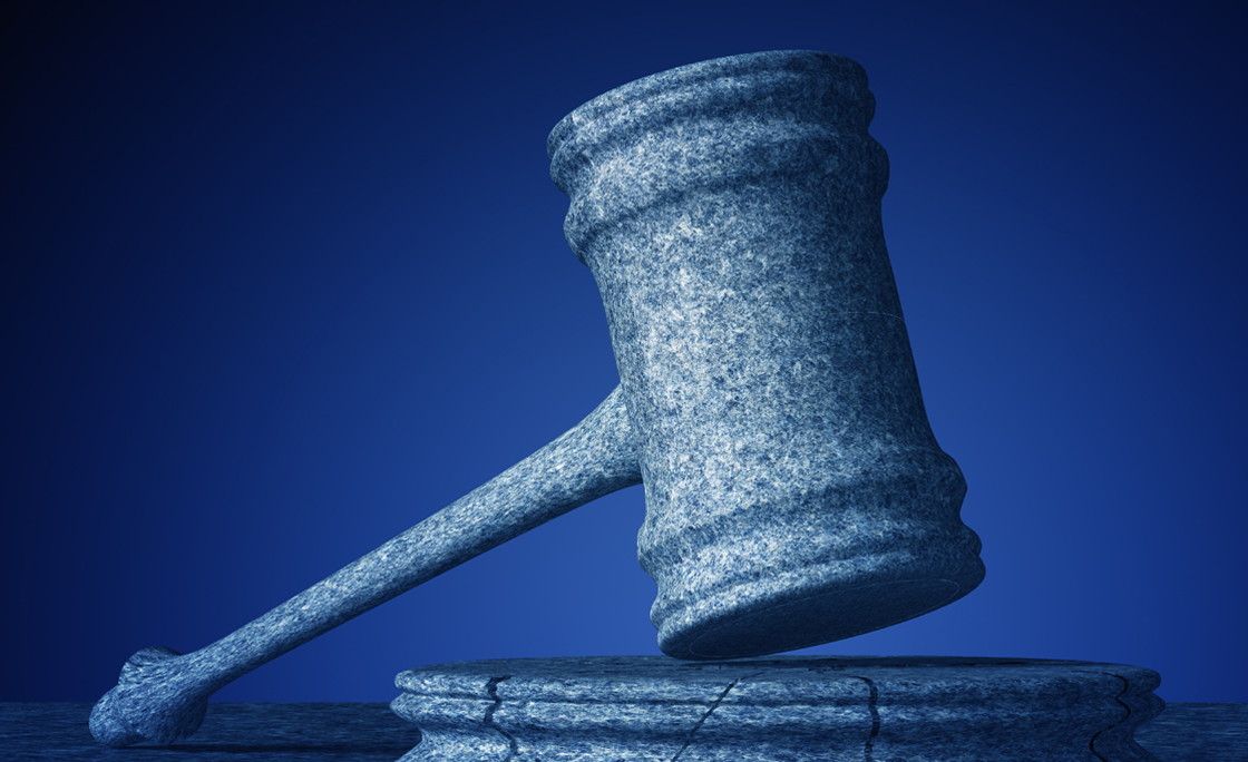 Broken stone gavel