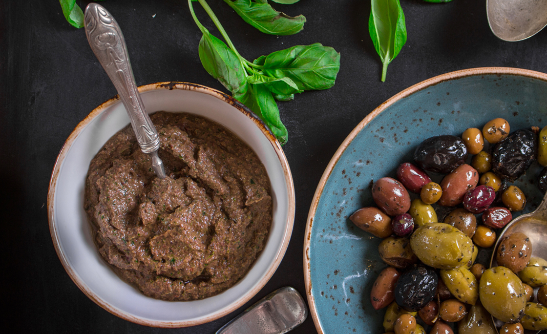 Tapenade and assorted olives