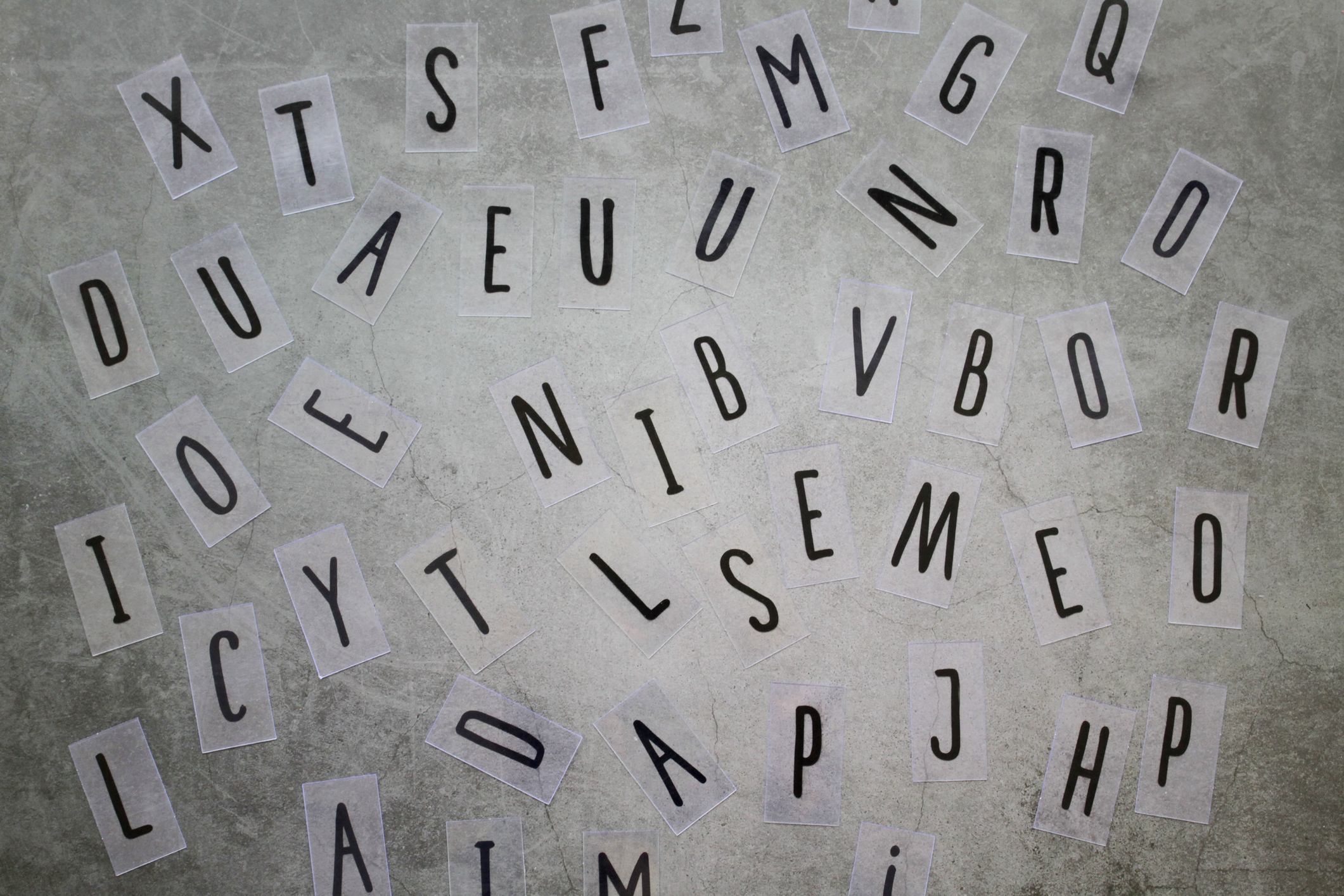 Typography Letters Over Black Background