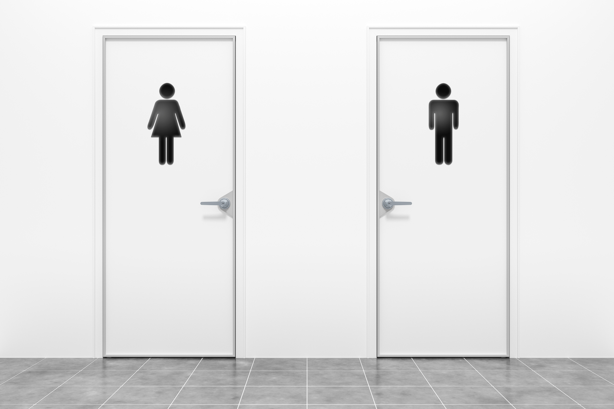Male And Female Restroom Sign On Bathroom Doors