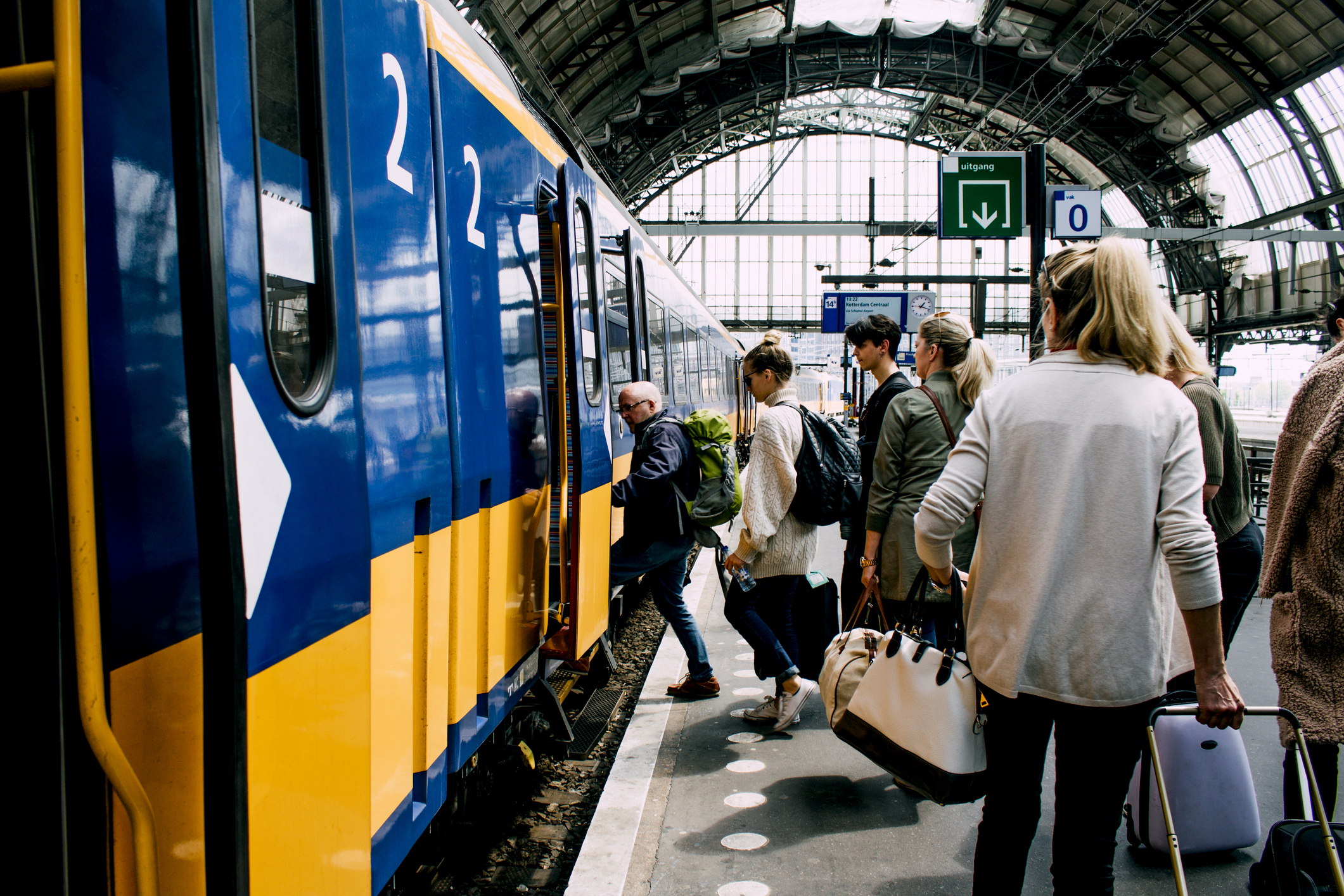 Friends Catching The Train In Amsterdam