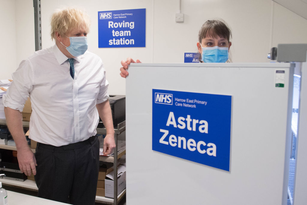 Boris Johnson Visits Vaccination Centre At Barnet FC’s ‘The Hive’