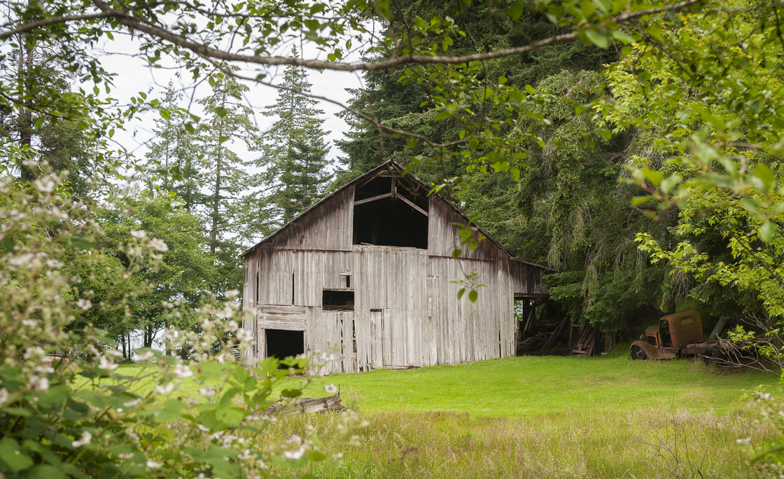 Old Wooden Barn and Vintage Truck