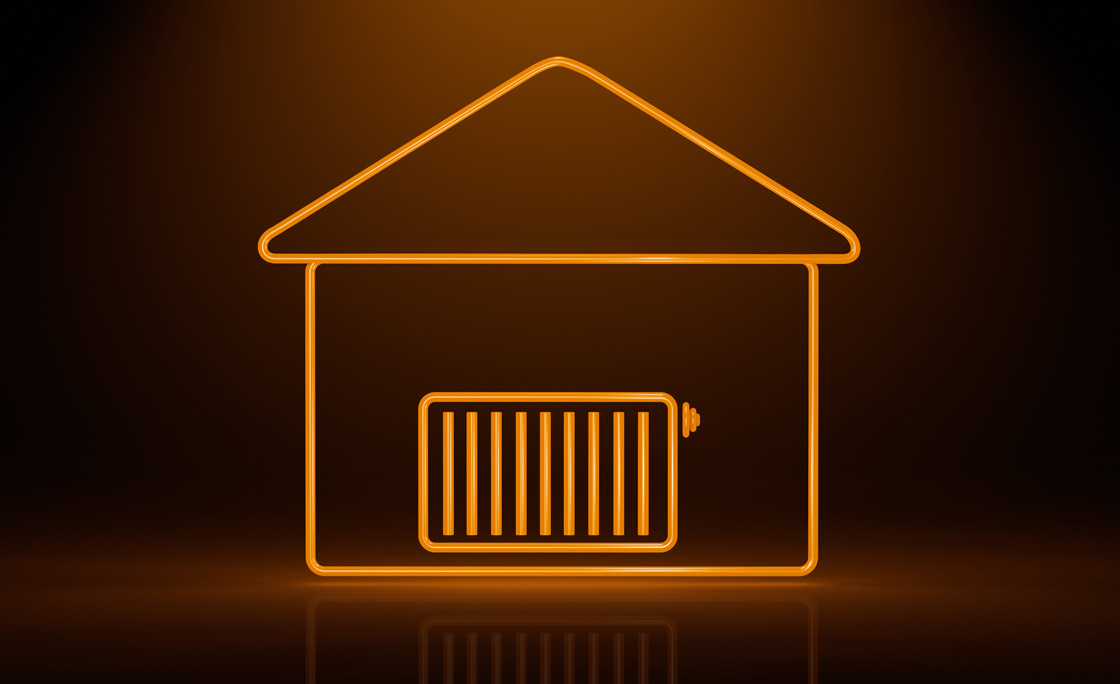 symbolized house and radiator