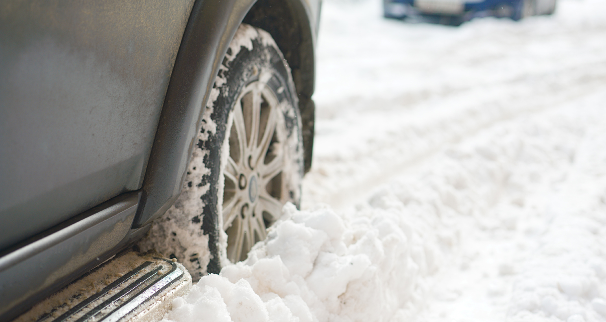 car stuck in the snow