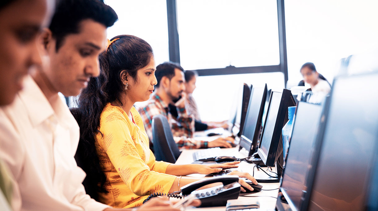 Group of Call Center Executives Working During their Shift